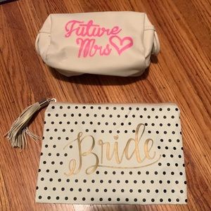 Bride, future mrs., bachelorette clutch and makeup bag. Never used!